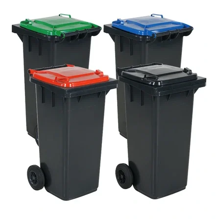 Sopkärl 120 L, av polyeten, med två hjul, grönt lock