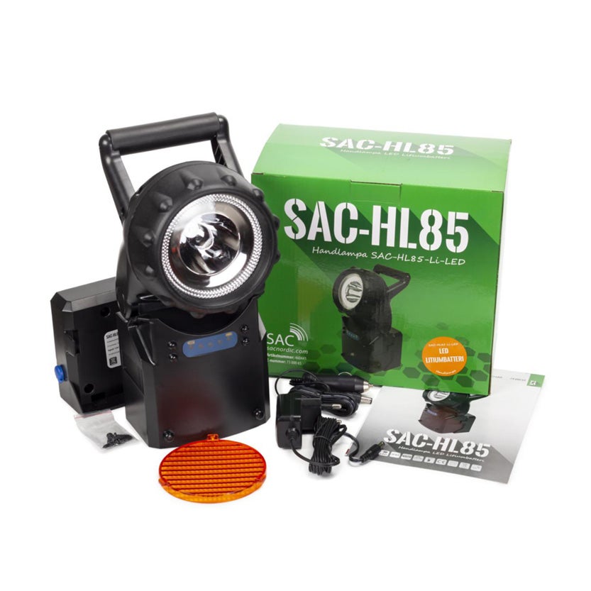 Handstrålkastare SAC-HL85, nödljus, räckvidd 300m