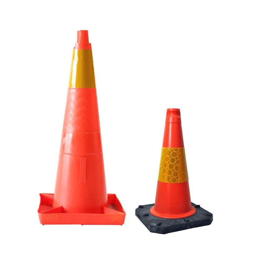 Varningskon, orange med reflex
