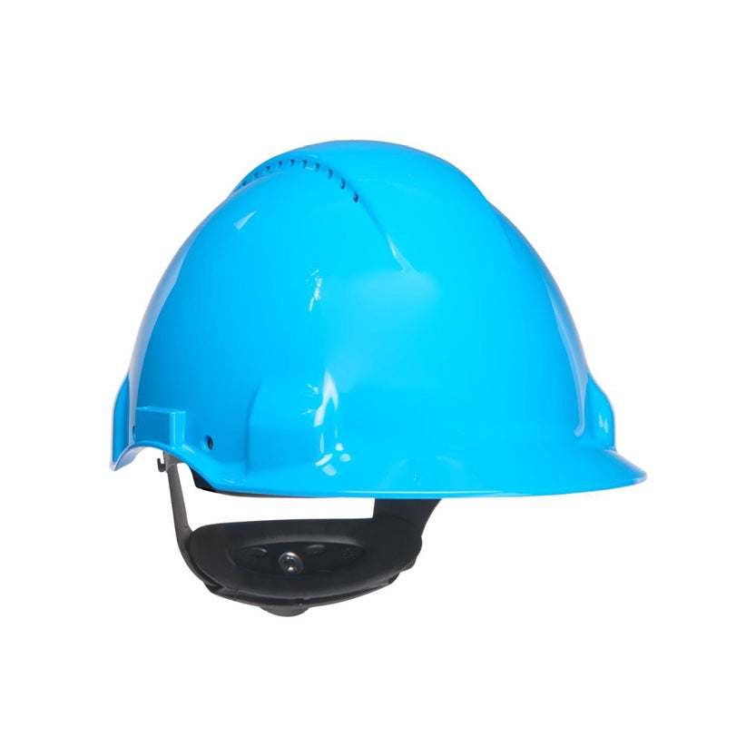 Skyddshjälm 3M™ G3000 Uvicator med rattjustering, blå