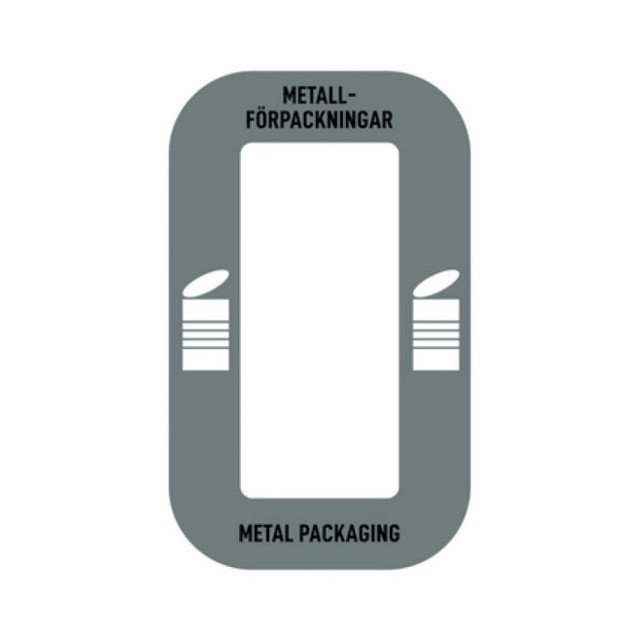 Källsorteringsdekal - Metallförpackningar - passar möbel Multi