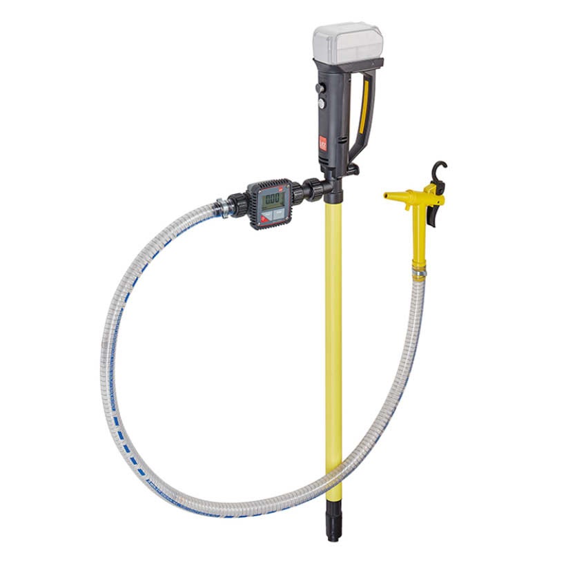Batteridriven fatpump B2 PP-R med flödesmätare, rörlängd 1000 mm