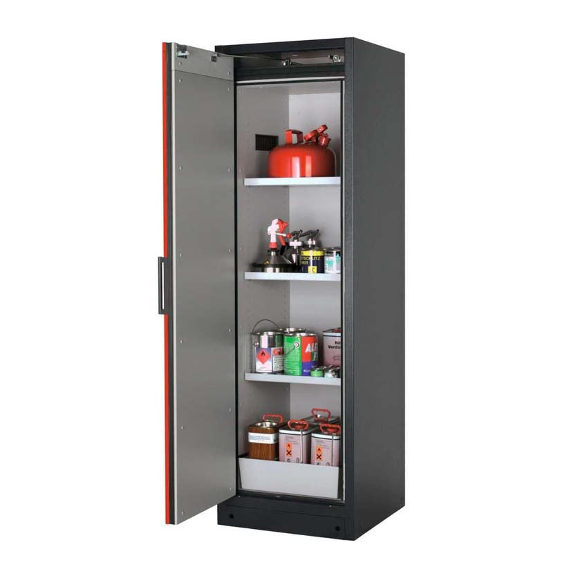 Brandsäkert kemikalieskåp Select W-63L bredd 600 mm, 3 hyllplan, vänsterhängd dörr