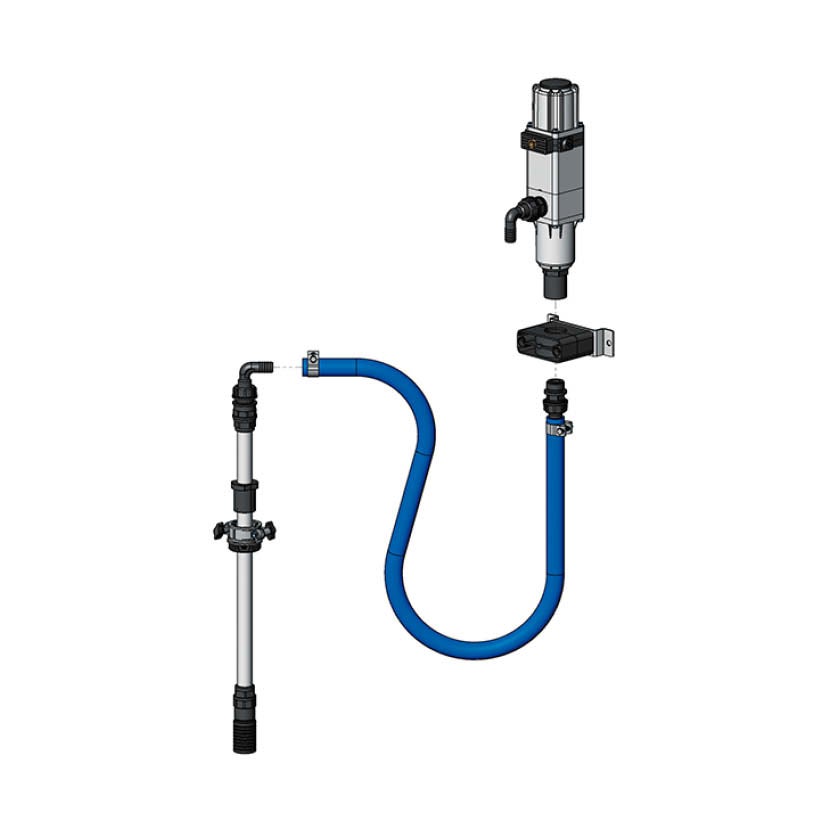 Tryckluftsdriven Kempump Set, väggmonterad