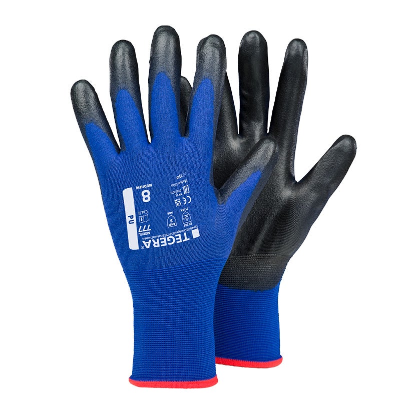 Montagehandske Tegera 777, tunn, PU-doppad, stl 5