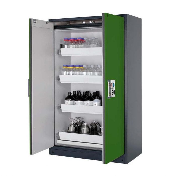Brandsäkert kemikalieskåp Select W-124-O bredd 1200 mm, 4 utdragskar