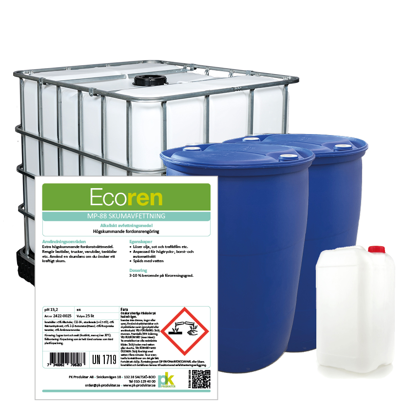 Ecoren® MP-88 Skumavfettning, alkaliskt avfettningsmedel - 200 L fat