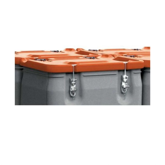 Mobil transportbehållare för farligt fast gods 250 L, ADR-godkänd - Orange lock