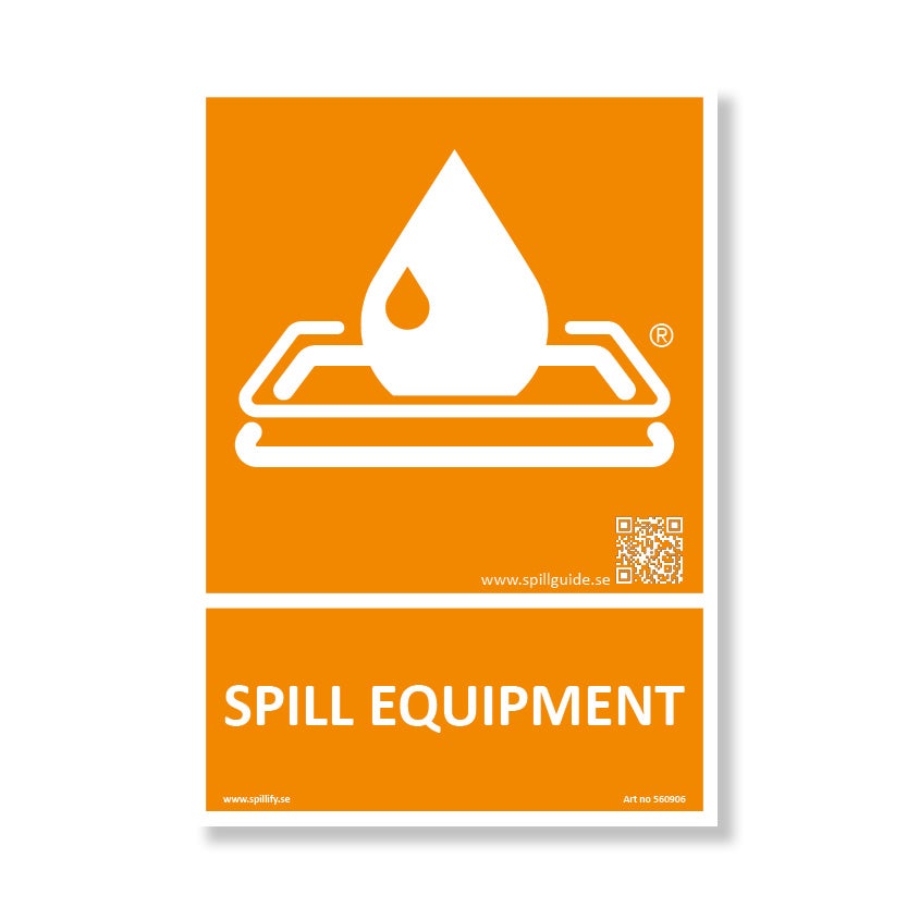 Skylt Spill equipment A4 av aluminium
