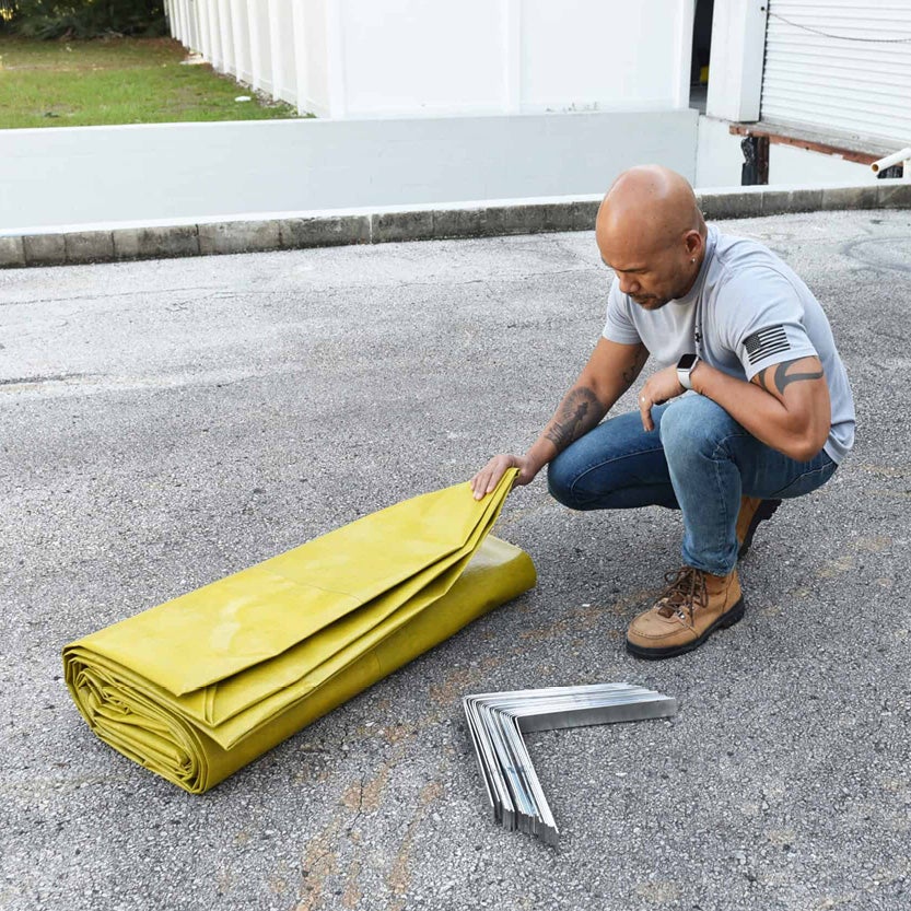 Spillpool, flexibel invallning 450 liter, 1219x1219x305mm
