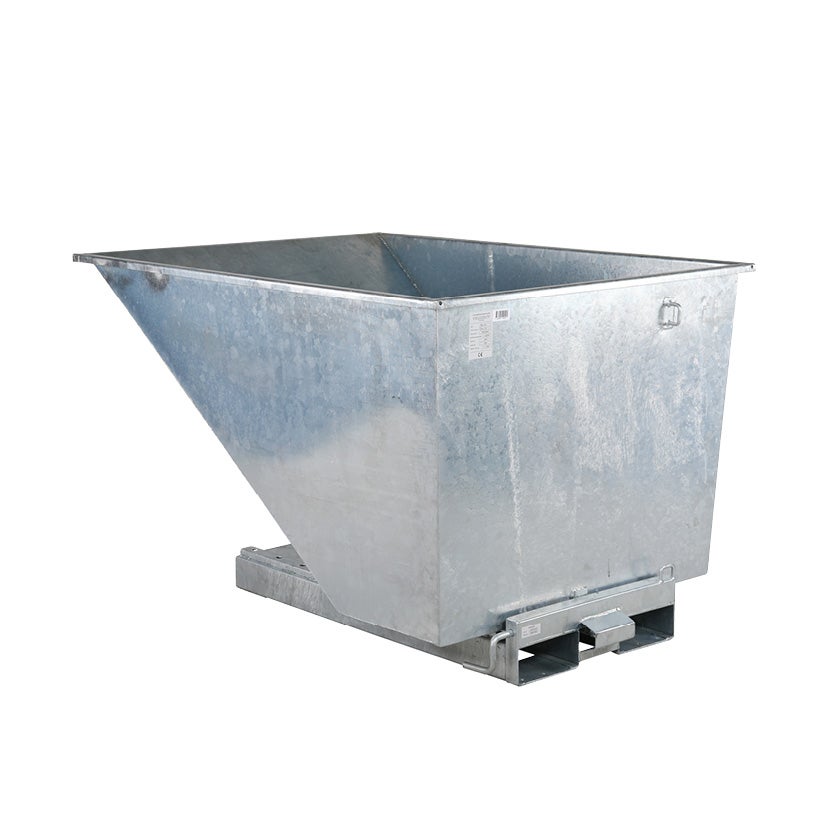 Tippcontainer Tippo HD 1100 L, av galvaniserat stål