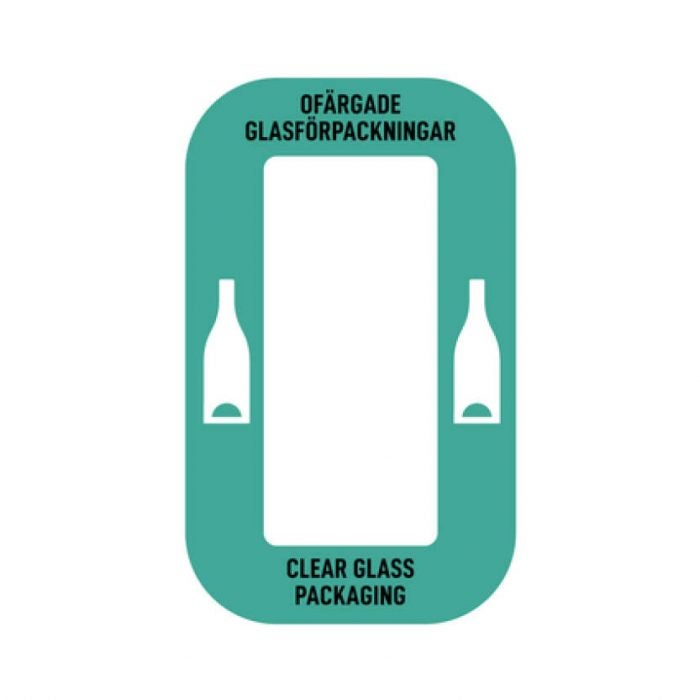 Källsorteringsdekal - Ofärgade glasförpackningar - passar möbel Multi