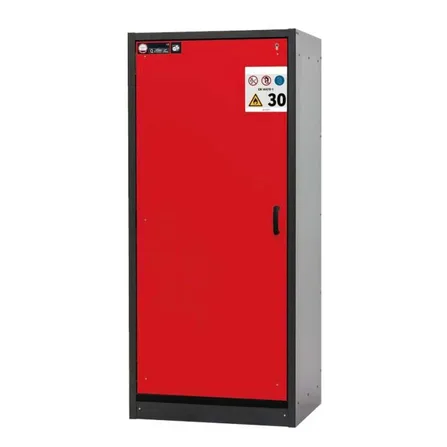 Brandklassat kemikalieskåp BaseLine 30-96L, bredd 900 mm, sex utdragskar, vänsterhängd dörr