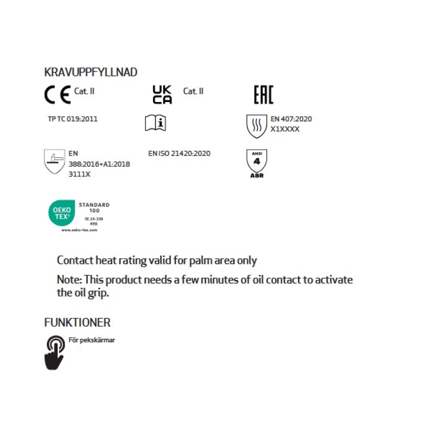 Montagehandske Tegera Oil Grip 8850R, stl 11