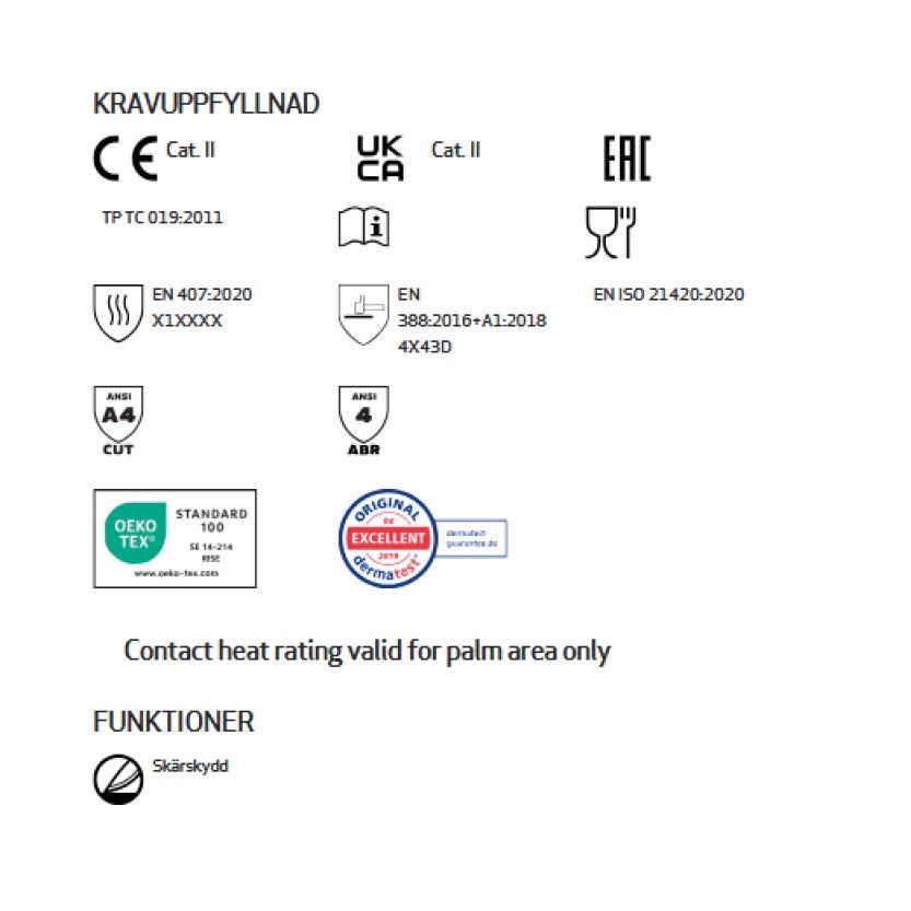 Skärskyddshandske Tegera Infinity 8807R CUT D, stl 6