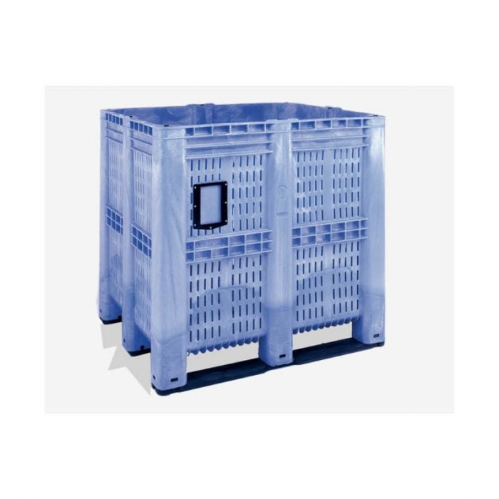 Pallbox av plast, perforerad 1400 L, 1300 x 1150 x 1250 mm