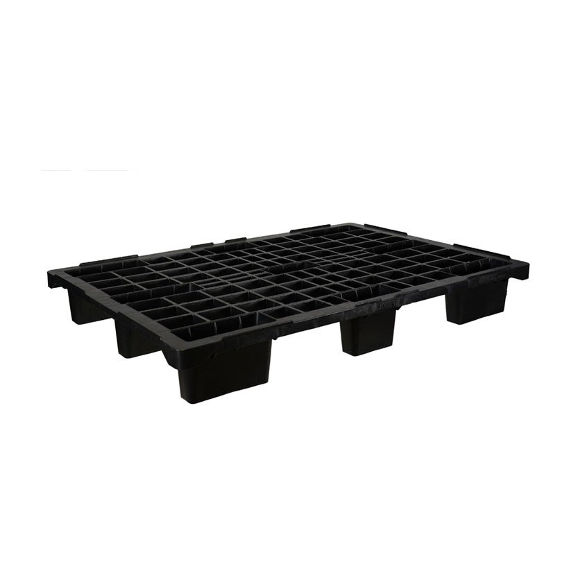Lättviktspall export 1200 x 800 x 150 mm svart, med 9 fötter