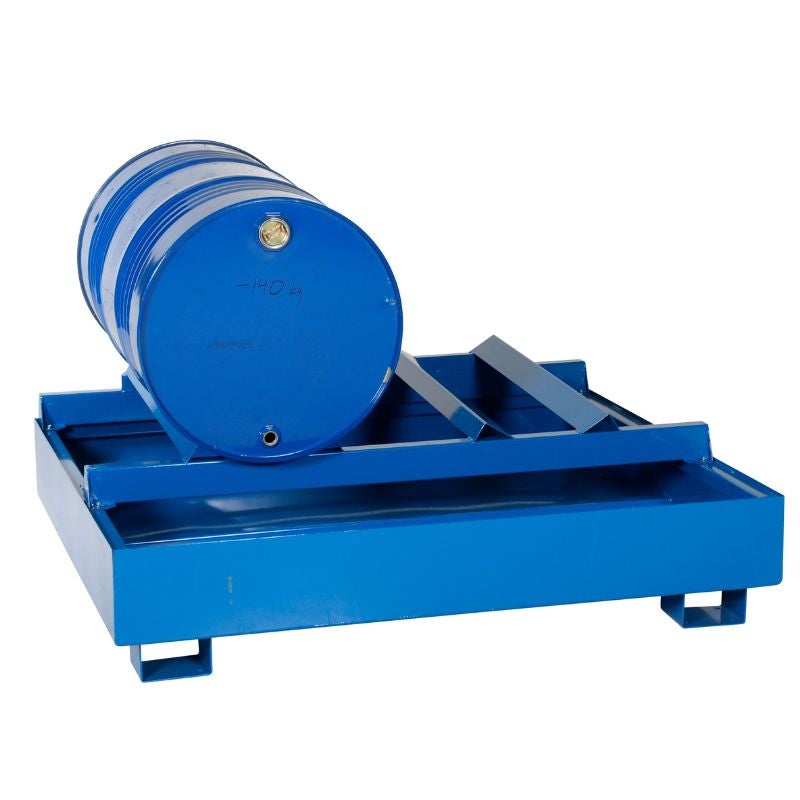 Uppsamlingskärl Facil av stål, avtappningsstation för 2 liggande fat