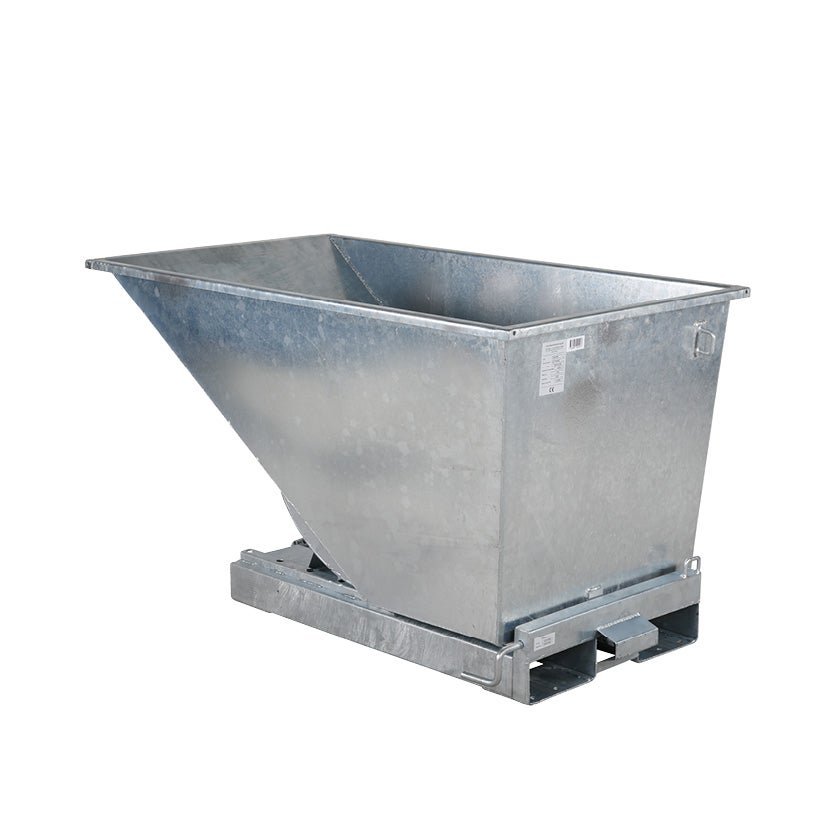 Tippcontainer Tippo HD 600 L, av galvaniserat stål