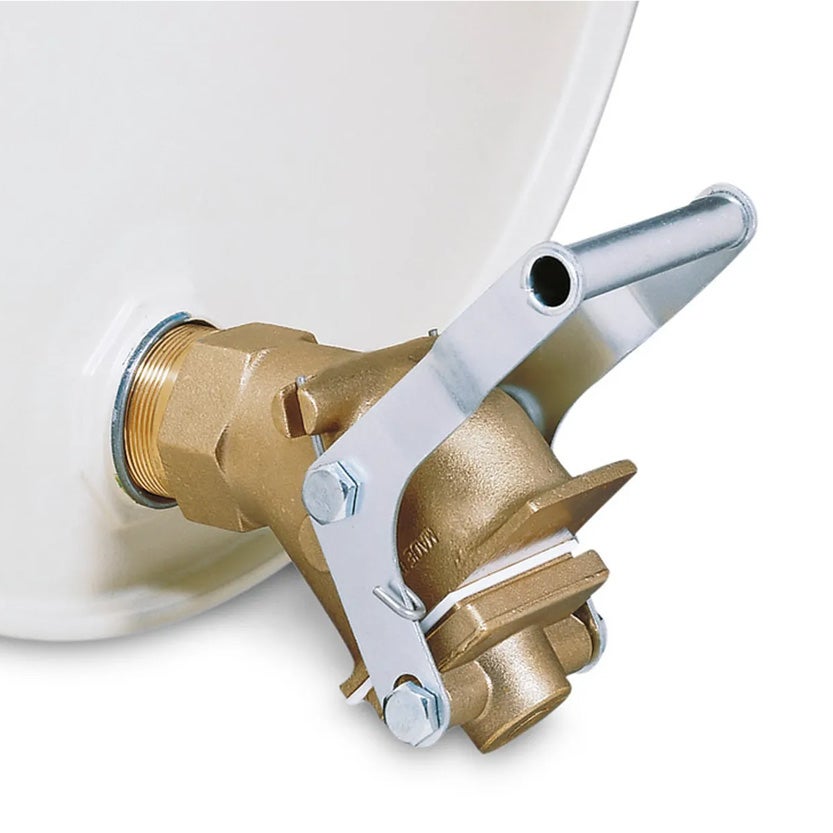 Fatkran i mässing 2 tum, självstängande