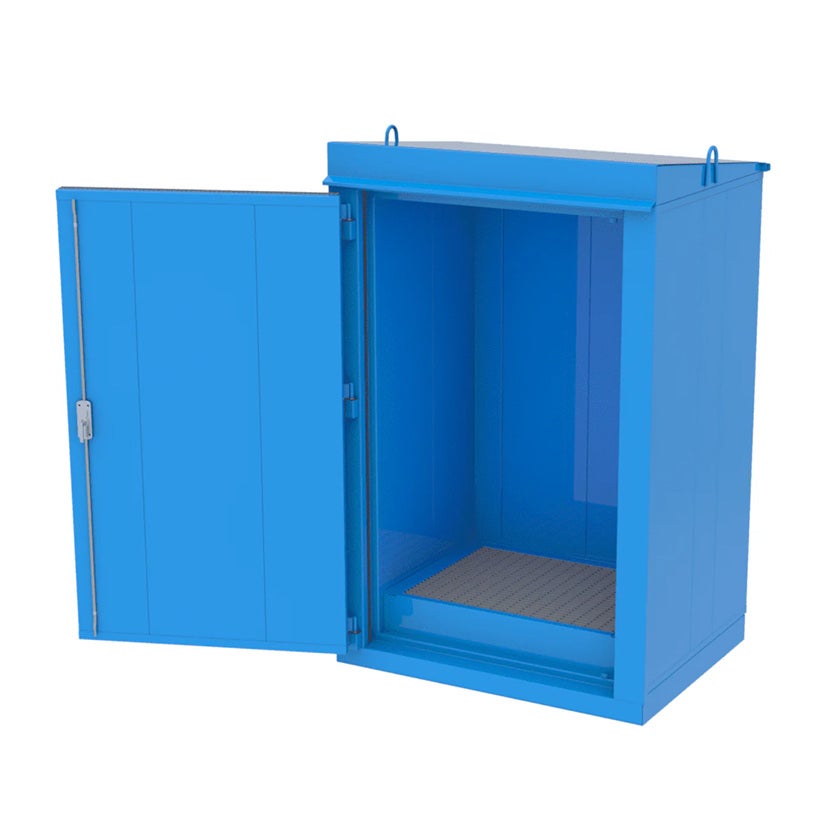 Brandsäkert kemskåp EI60 1,8 x 1,4 m för utomhusbruk