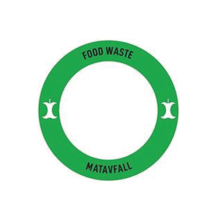 Dekal Matavfall, rund, passar inkast 200 mm