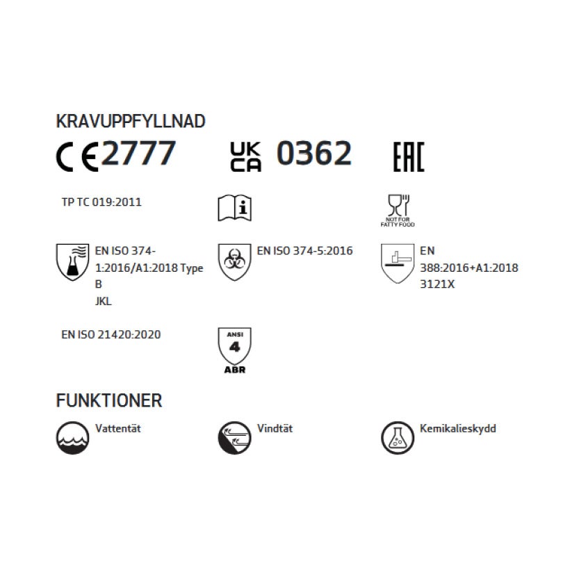 Kemskyddshandske Tegera Chemforce 71000, stl 7