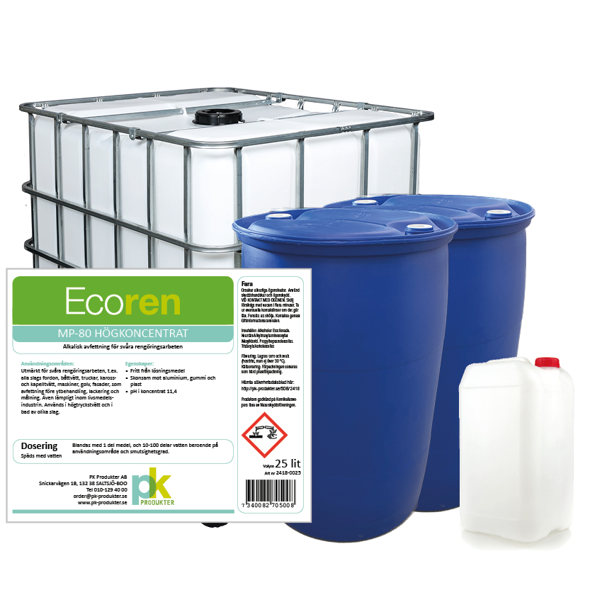 Ecoren® MP-80 Högkoncentrerad alkalisk avfettning - 1000 L IBC-behållare