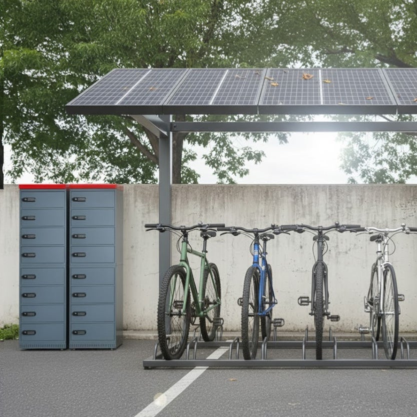 Laddskåp JiWaCharge 8, cykelbatteriskåp med 8 fack