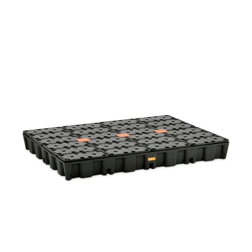 Arbetsgolv 250HD av PE med PE-galler, en sektion med mått 1600x1200x180 mm