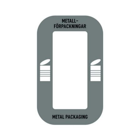 Källsorteringsdekal - Metallförpackningar - passar möbel Multi