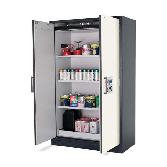 Brandsäkert kemikalieskåp Select W-123 bredd 1200 mm, 3 hyllplan