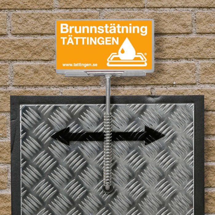 Brunnstätning Tättingen® för gatubrunnar - Typ 2, 620 x 440 mm inkl väggfäste