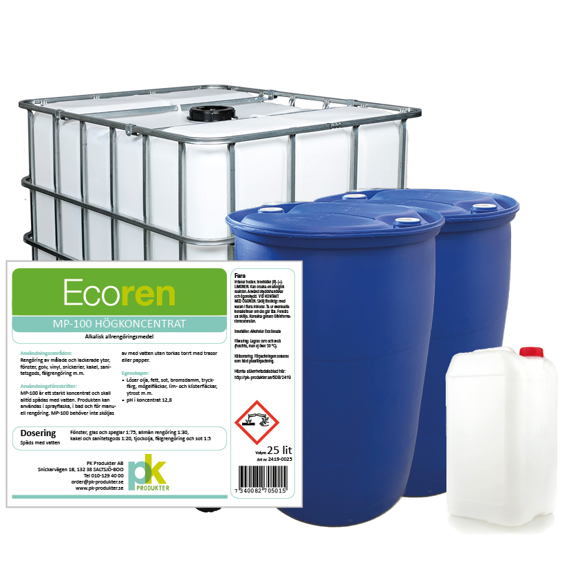 Ecoren® MP-100 Alkaliskt allrengöringsmedel - 1000 L IBC-behållare