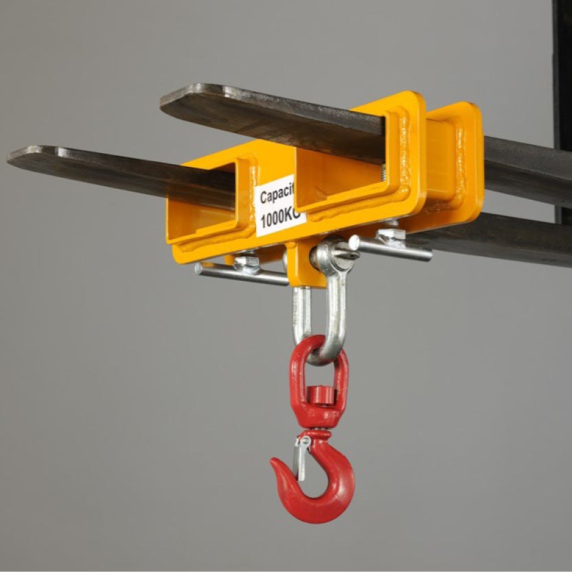 Lyftok PK98 med krok, för montering på truckgafflar, maxlast 1000 kg