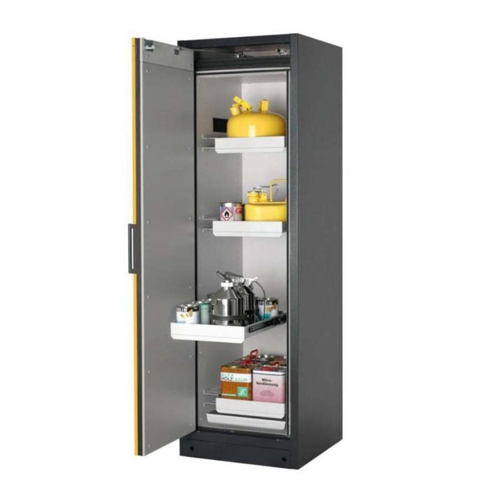 Brandsäkert kemikalieskåp Select W-64L bredd 600 mm, 4 utdragskar, vänsterhängd dörr