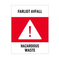 Källsorteringsdekal - Farligt avfall - 130 x 170 mm