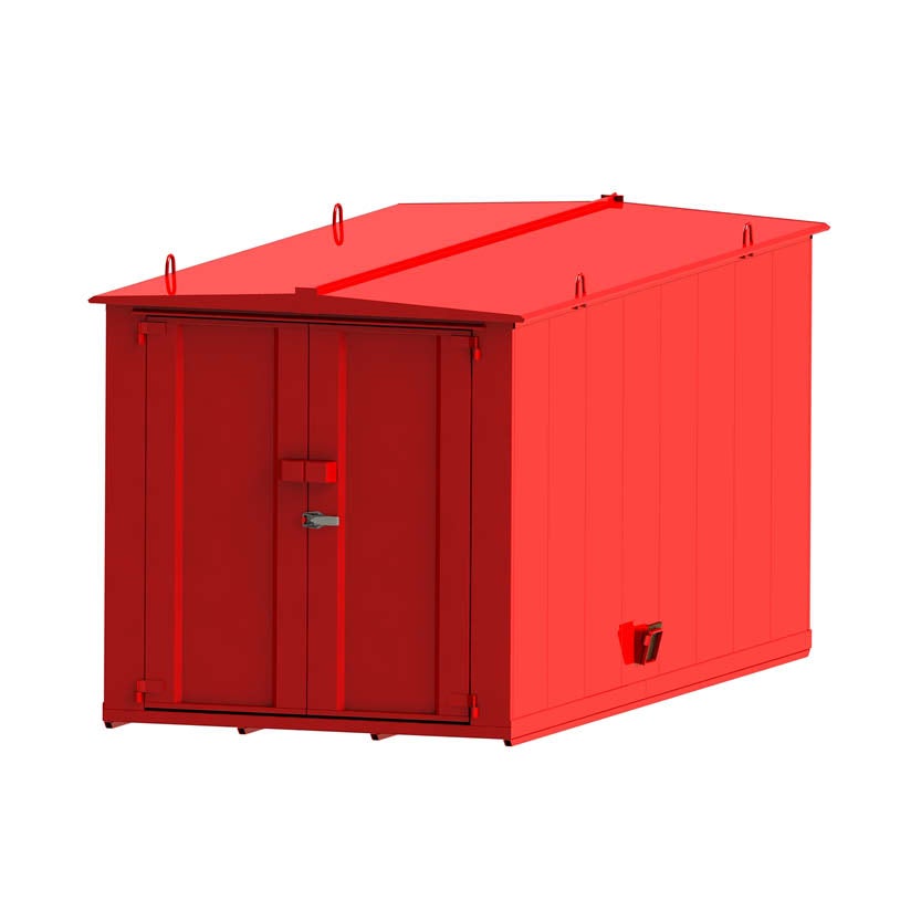 Återvinningscontainer för kemikalier och fast avfall 2,4 x 4,7 m, oisolerad