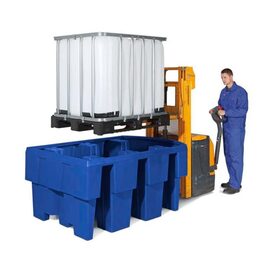 Uppsamlingskar CL av polyeten för 1 IBC-behållare, med avtappningsyta