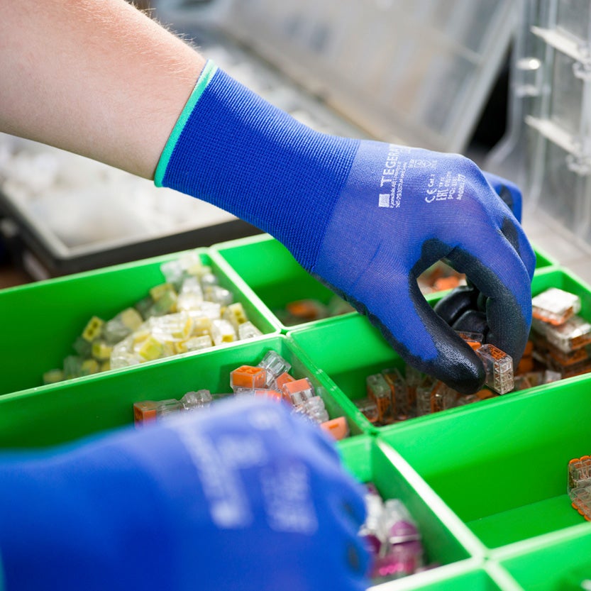 Montagehandske Tegera 777, tunn, PU-doppad, stl 5