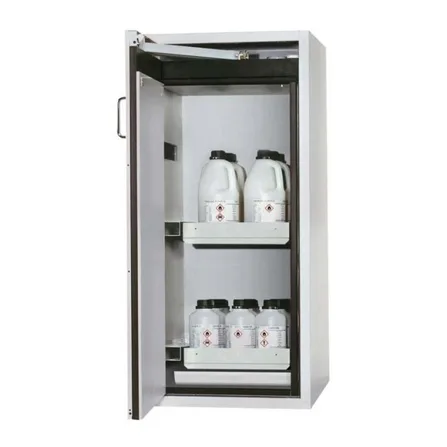 Brandsäkert kemikalieskåp Edition G-600-2-FL, bredd 600 mm, 2 utdragskar, vänsterhängd dörr