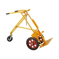 Gastubskärra med stödhjul för 2 gastuber