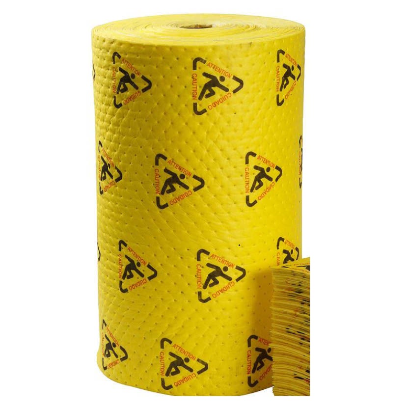 Absorbent Kem rulle med varningssymbol och halkskydd