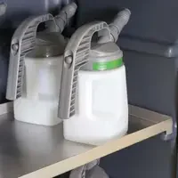 Inskjutbart kar av stål till miljöskåp PolyStore bredd 120 cm - rostfritt stål