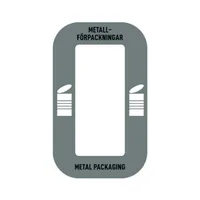 Källsorteringsdekal - Metallförpackningar - passar möbel Multi