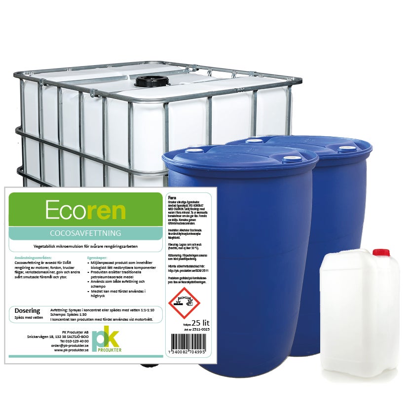 Ecoren® Cocosavfettning, vegetabilisk mikroemulsion för svårare rengöringsarbeten