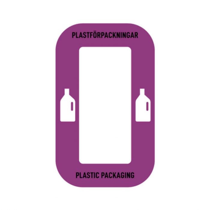Källsorteringsdekal - Plastförpackningar - passar möbel Multi