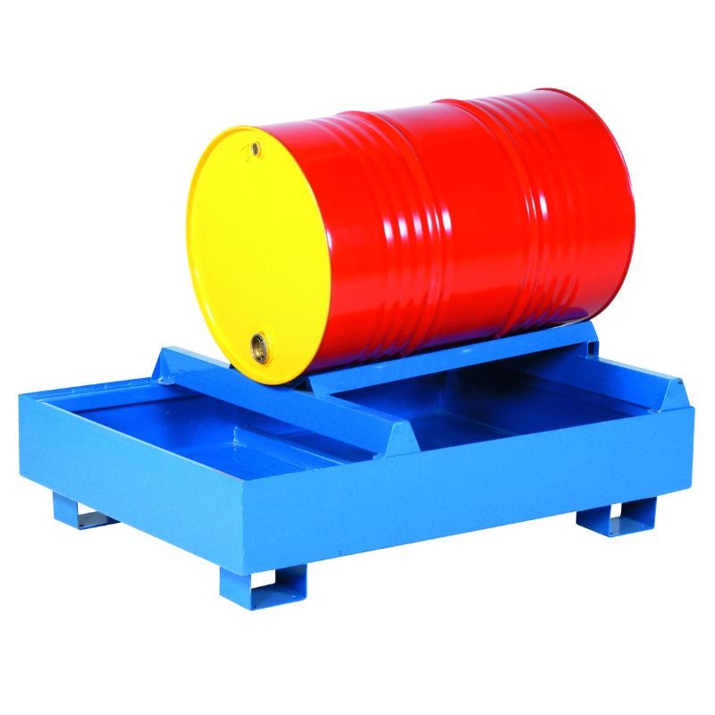 Uppsamlingskärl Facil av stål, avtappningsstation för 1 liggande fat