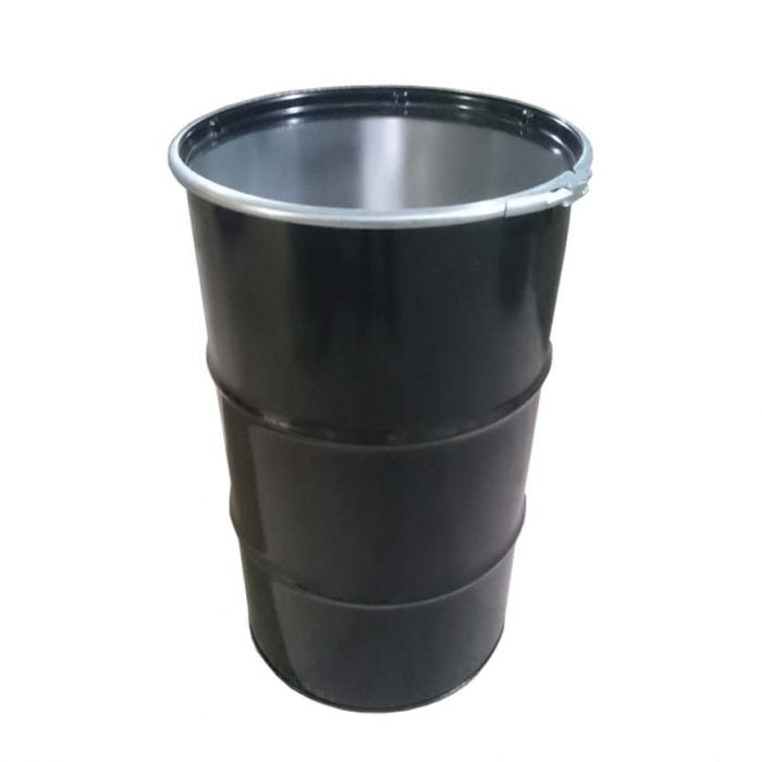 Plåtfat 120 L, svart, UN, lockringsfat