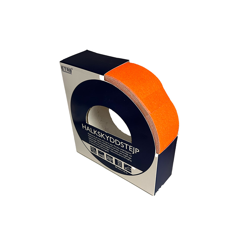 Halkskyddstejp orange fluorecerande, 15 m x 50 mm